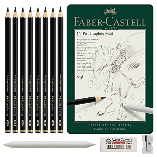 Faber-Castell Graphite Pencil Set Pitt Graphite Matt Tin of 11, FC115220
