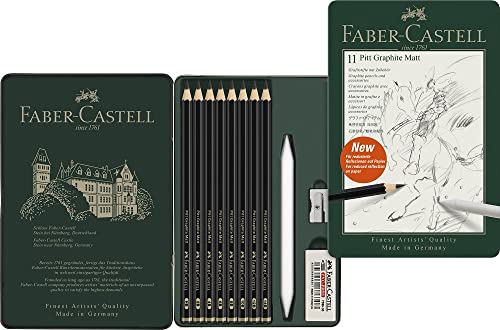 Faber-Castell Graphite Pencil Set Pitt Graphite Matt Tin of 11, FC115220