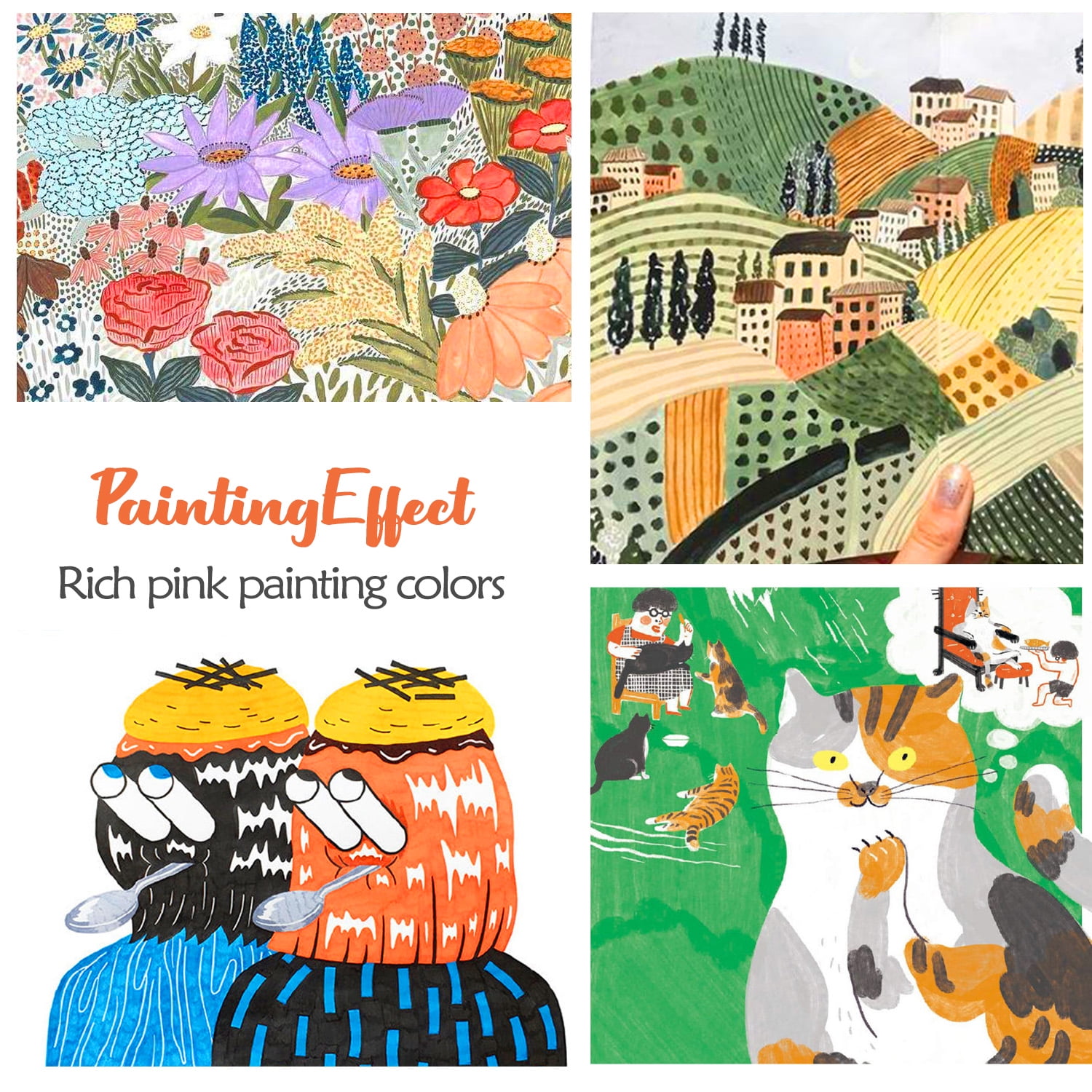 100 Duo Tip Brush Marker Pens - ZSCM