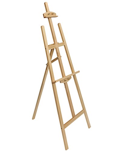 Artist Easel - Pine Wood Floor Studio Easel and Professional Wooden Easel for Painting, Sketching, Display, Exhibition, and Art Artists Improves Technique and Versatility, Students and Hobbyists