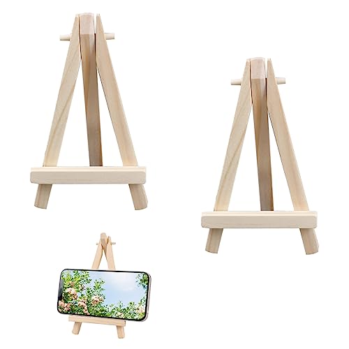 Mini Easel Stand, 2pcs Wooden Mini Easels for Display Tabletop Art Display Easels Small Easel Stand Small Painting Easel, Desktop Holder Stand for Displaying Canvas Paintings,Drawing Kids, Weddings