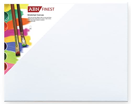 Blank Artist Canvas A4 Plain White Painting Board, Extra Large Wall Art with Wooden Wedges Suitable for Acrylic Paint, Oil Paint, Watercolour 380gsm Cotton Pre Stretched on Pine Wood Frame Square