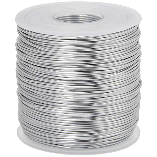 CoiTek 18 Gauge (1 mm) Aluminum Craft Wire 328 FT (100 m) Bendable Aluminum Wire for Crafting Wire Soft DIY Metal Craft Art Wire - Silver, 18 Gauge