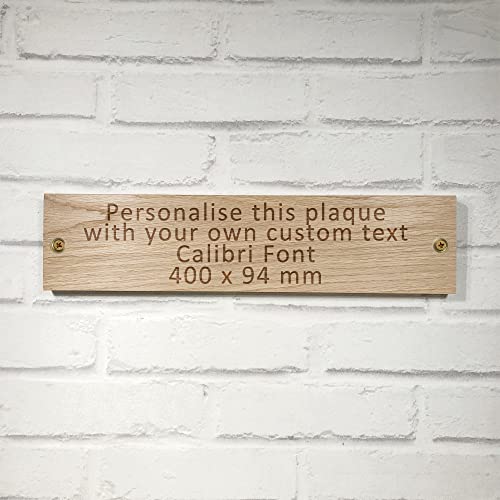 Personalised Solid Oak Large Wooden Sign Plaque Your Own Text CALIBRI Font Custom Made Wall Door Decor Idea 40 x 9.5 x 2cm (15.7"x3.7"x0.8")