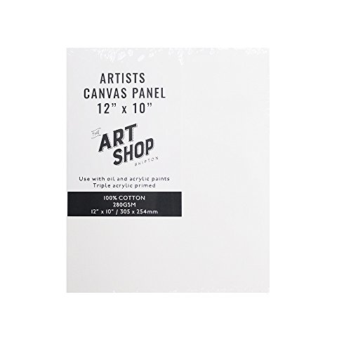 Artists 100% Cotton Canvas Board for Oil & Acrylic Painting 12 x 10" (Pack of 5)