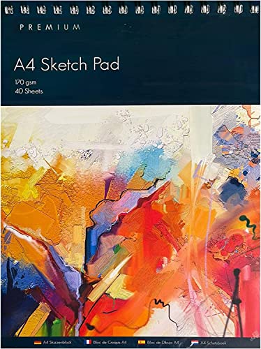 AINN - Spiral Bound Sketch Book Art/Scratch Pad A4, 170 GSM, Sketch Paper for Artists. Ideal for The Studio, School Or at Home