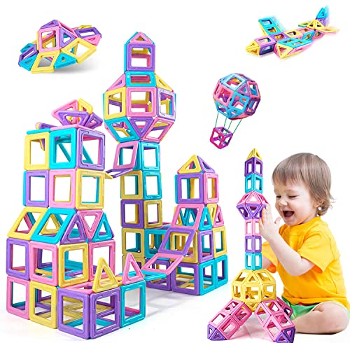 ATCRINICT 40PCS Castle Magnetic Blocks - Learning & Development Magnetic Tiles Building Blocks Kids Toys for 3 4 5 6 7 Years Old Boys Girls Gifts
