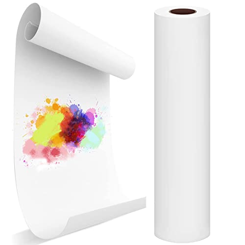 Drawing Paper Roll, White Arts Paper Roll, 44cm x 15m Recycled Wrapping Paper Easel Paper Painting Sketching Paper for Toddlers Children Kids Students