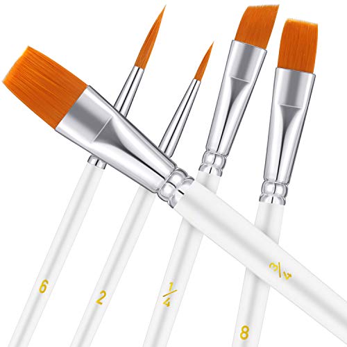 6 Pieces Paint Brush Set Oil Paint Art Brushes Nylon Hair Fine Detail Painting Brushes Pointed Tip Paint Brush for Art Painting, Watercolor, Nail Painting, Miniatures, Artists