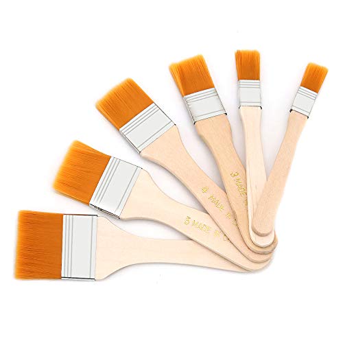 6PCS Paint Brushes Sets Professional Acrylic Paint Brushes for Art, Decorating, Watercolor, Oill, Gouache Wooden Paint Tools