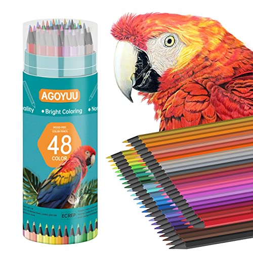 Colouring Pencils AGOYUU 48 Color drawing pencils,Colored Pencils for Adults, kids and Coloring Book,Artist Sketch Drawing Pencil Art Craft Supplies.