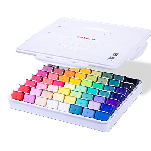 MIYA Gouache Paint Set, 56 Colors x 30ml Jelly Cup Design Paints, Non Toxic for Artist, Student & Kids, Gouache Watercolor Painting