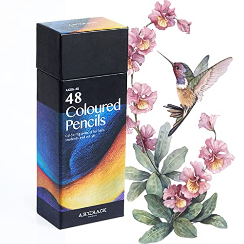 48 Colored Pencils，Quality Coloring Pencils for Adult Coloring Artists Professionals and Colorists, Soft Core, Sketching Drawing Pencils Set Art Supplies for Kid Beginners, Color Pencils for Students