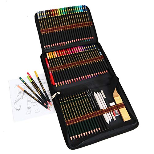 Coloured Pencils Art Set,48-color Colored Colouring Pencils with Professional Sketching Pencils and Drawing Accessories in Portable Zipper Case,Drawing Pencils Supplies Set for Adult and Artists