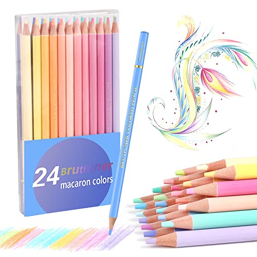 Efimeso Macaron 24 Artist Coloured Pencils, Pastel Pencils Colouring Pencils for Adults Colouring Books (24 Colours)