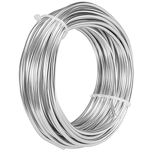 Belle Vous Silver Aluminium Craft Wire (10m) - 3mm Flexible & Bendy Sculpture Craft Rolls - Metal For DIY Sculptures, Skeleton Modelling, Jewellery, Beading, Wreath Making & Bonsai Trees