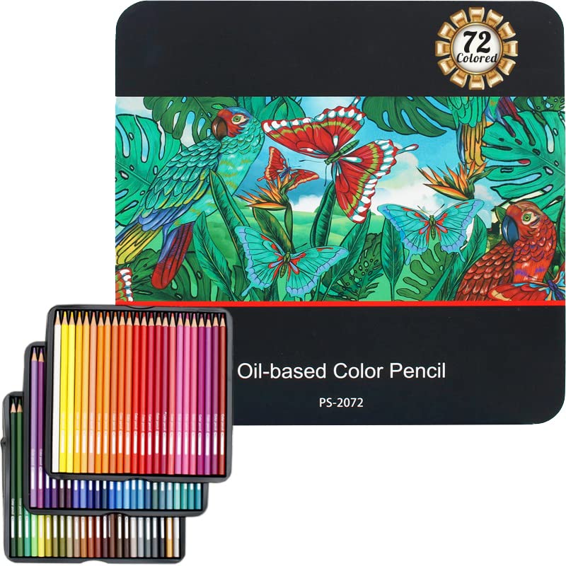 72 Colored Pencils, Quality Coloring Pencils for Adult Coloring Artists Professionals and Colorists, Soft Core, Sketching Drawing Pencils Set Art Supplies for Kid Beginners, Color Pencils for Students