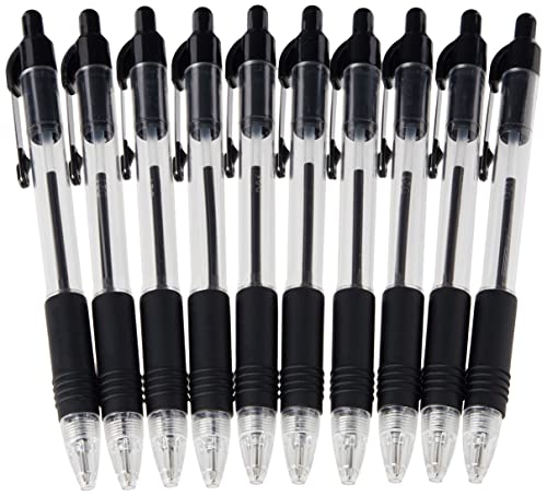 ZEBRA Pen Z Grip Black Pens Ballpoint, Smooth & Funky ZEBRA Pens With Pocket Clip- 10pk,packaging may vary
