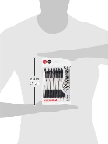 ZEBRA Pen Z Grip Black Pens Ballpoint, Smooth & Funky ZEBRA Pens With Pocket Clip- 10pk,packaging may vary