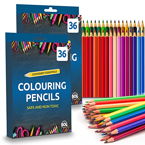SOL 72 Colouring Pencils for Adults and Children | Coloured Pencils for Children Art & Craft Supplies |Pencil Crayons in 20 Assorted Pencil Colours | Colour Pencils | Artist Pencils