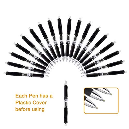 Reaeonat Gel Pens, Retractable Rollerball Pens Black ink Smooth Pens for Adult Writing Note Taking School & Office Supply, Pack of 18