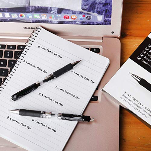 Reaeonat Gel Pens, Retractable Rollerball Pens Black ink Smooth Pens for Adult Writing Note Taking School & Office Supply, Pack of 18