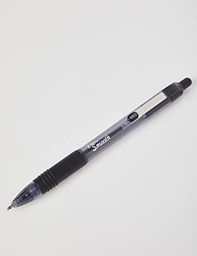 Zebra Pen Z Grip Black Pens Ballpoint, Smooth & Comfortable Ballpoint Pens with Pocket Clip, Retractable Ballpoint Pens, Black Ink, Reliable Black Biro Pens Multipack for Everyday Use - Medium Point