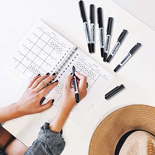 Liquid Ink Rollerball Pens, 12 Pack 0.5mm Stick Ballpoint Black Gel Pens for Adult Writing Note Taking School & Office Supplies
