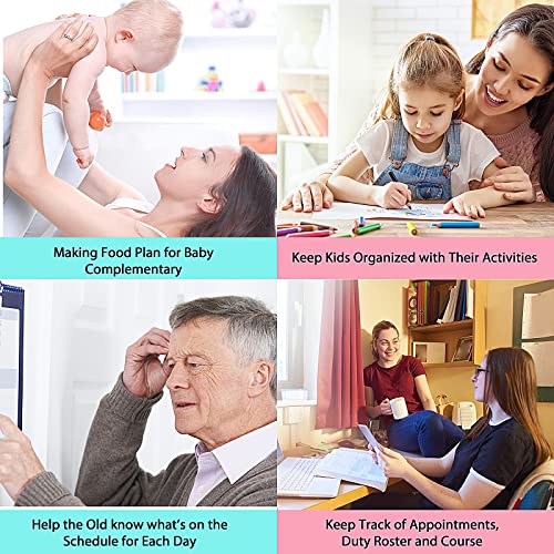 POPRUN Magnetic Weekly Family Planner Whiteboard for Fridge, Chore Chart for Kids and Family, Chores Checklist Board, Dry Wipe Clean Weekly Planning Board for Menu, Memo, to Do List Board, 43 x 28 CM