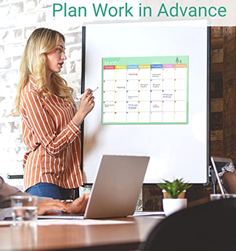 Skaaisont Monthly Planner, Reusable A3 Magnetic Fridge Calendar Whiteboard with 2 Dry Erase Markers, Reminder Notice Board for Adults and Children