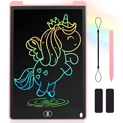 Mamowla LCD Writing Tablet Kids 12 Inch Light Drawing Board Kids Digital Notepad Colorful Digital Ewriter with Lock Function Erasable Electronic Doodle Board for Kids Learning Drawing and Memo,Pink
