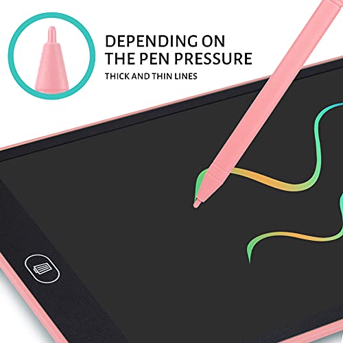 Mamowla LCD Writing Tablet Kids 12 Inch Light Drawing Board Kids Digital Notepad Colorful Digital Ewriter with Lock Function Erasable Electronic Doodle Board for Kids Learning Drawing and Memo,Pink