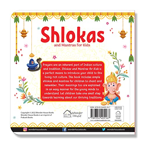 Shlokas and Mantras For Kids - Illustrated Padded Board Book - Learn About India's Rich Culture and Traditions