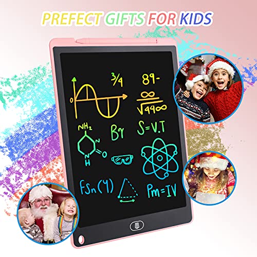 Mamowla LCD Writing Tablet Kids 12 Inch Light Drawing Board Kids Digital Notepad Colorful Digital Ewriter with Lock Function Erasable Electronic Doodle Board for Kids Learning Drawing and Memo,Pink