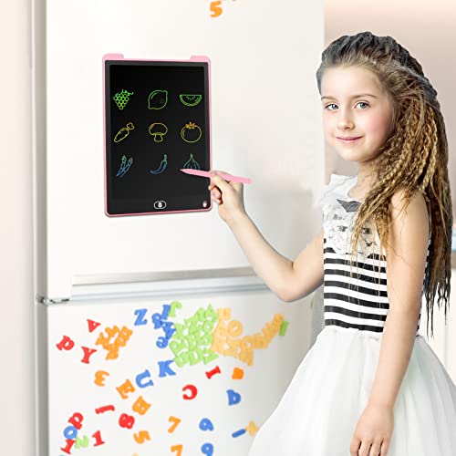 Mamowla LCD Writing Tablet Kids 12 Inch Light Drawing Board Kids Digital Notepad Colorful Digital Ewriter with Lock Function Erasable Electronic Doodle Board for Kids Learning Drawing and Memo,Pink