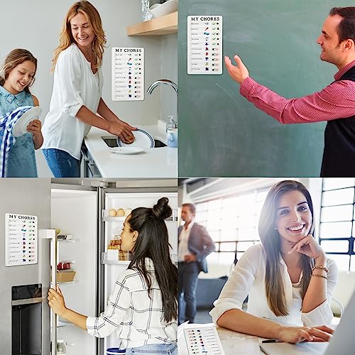 Cobee Chore Charts, 2pcs Detachable Sliding To Do List Checklist with 10pcs Replacement Blank Cardboard Chores Reward Chart Good Behavior Chart Memo Checklist Board Planner Board for Refrigerator Wall