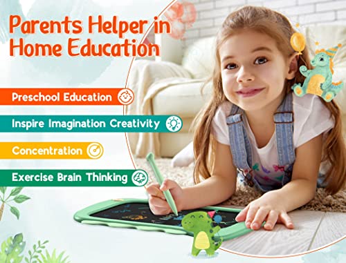 bravokids LCD Writing Tablet 8.5" Drawing Pad Doodle Board Colorful Screen, Dinosaur Educational Toys for Boys Christmas Birthday Gifts for 2 3 4 5 6 Year Old Kids
