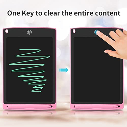 GUYUCOM LCD Kids Doodle Board, 8.5 Inch Electronic Writing Tablet with Lock Function, Erasable Doodle Drawing Pad for Kids Toys Birthday Gifts (Pink)