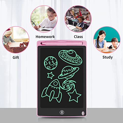 GUYUCOM LCD Kids Doodle Board, 8.5 Inch Electronic Writing Tablet with Lock Function, Erasable Doodle Drawing Pad for Kids Toys Birthday Gifts (Pink)