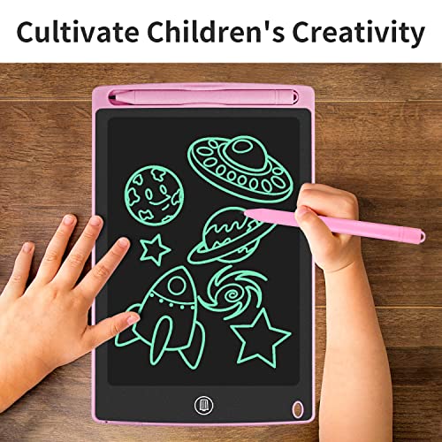 GUYUCOM LCD Kids Doodle Board, 8.5 Inch Electronic Writing Tablet with Lock Function, Erasable Doodle Drawing Pad for Kids Toys Birthday Gifts (Pink)