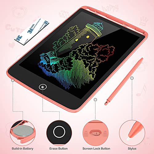 2 Pack LCD Writing Tablet, TECJOE Colorful Doodle Board Electronic Writing Drawing Board for Kids, Learning Toys Gifts for 3-6 Years Old Boys and Girls, 8.5 Inch (Blue and Pink)