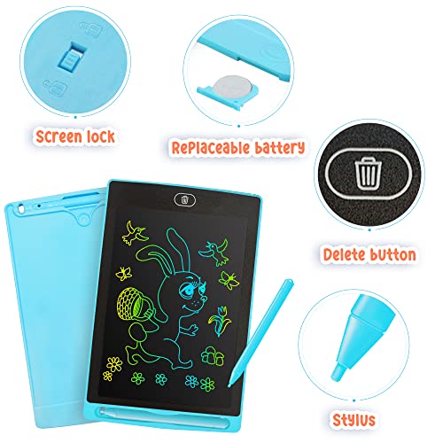 LEYAOYAO 3 Pack LCD Writing Tablet 8.5inch Colorful Screen Doodle Pad Drawing Board Learning Educational Toy - Gift for Kids 3-6 Years Old Girl Boy (Black+Green+Blue)