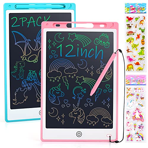 Auney 2 Pack LCD Writing Tablet 12inch,Drawing Pad for Kids Toys Age 2 3 4 5 6,Doodle Board Learning Educational Toys Birthday for 3-6 Year Old Boy Girl
