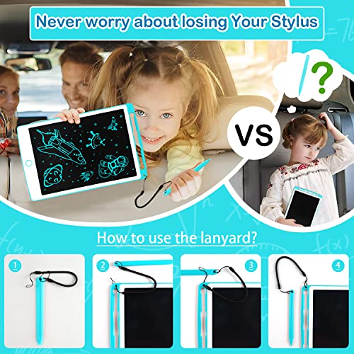 Richgv LCD Writing Tablet for Kids, Erasable Electronic Drawing Pad, Educational Toy, Toddlers Portable Doodle Board, Etch a Sketch, Christmas Birthday Gifts for 3 4 5 6 Years Old Boys Girls Blue