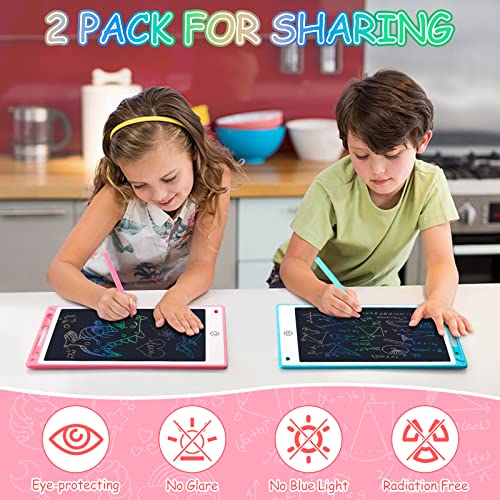 Auney 2 Pack LCD Writing Tablet 12inch,Drawing Pad for Kids Toys Age 2 3 4 5 6,Doodle Board Learning Educational Toys Birthday for 3-6 Year Old Boy Girl