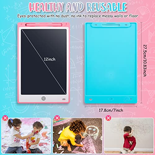 Auney 2 Pack LCD Writing Tablet 12inch,Drawing Pad for Kids Toys Age 2 3 4 5 6,Doodle Board Learning Educational Toys Birthday for 3-6 Year Old Boy Girl