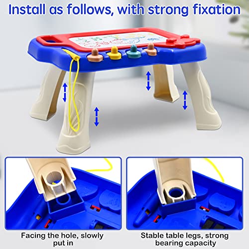 Magnetic Drawing Board Toddlers Toys Presents, Travel Size Magic Colorful Erasable Writing Table with Stand Legs, Drawing Pad Etch Sketching Toys for Kids Boys Girls 2 3 4 5 Years Old