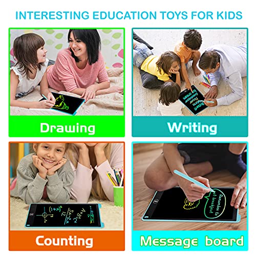 KidsPark LCD Writing Tablet Kids Doodle Scribbler Pad, 12 Inch Colorful Light Drawing Board Learning Educational Toy Portable Handwriting Drawing Pad for Kids Boys Girls Adults, Blue