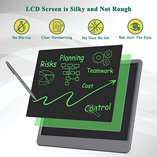 TUGAU LCD Writing Tablet for Adults And Kids, 15 inch Drawing Writing Scribble Boards, Educational Learning Tool, Good for Office Communication Tool, Office Memo Boards, Message Boards