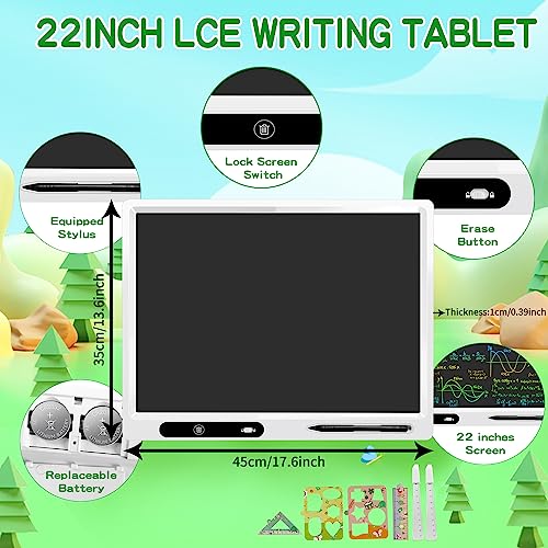 surekuo LCD Writing Tablet 22 Inch, Writing Board for Kids With 2pens and Adjustable Bracket, Adult Teacher Home School Education Office Supplies, Educational Toys for Boys and Girls